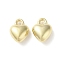 CCB Plastic Pendants, Heart Charms, Golden, 10x8x4mm, Hole: 1.5mm