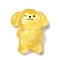 Translucent Resin Decoden Cabochons, Cartoon Dog with Heart, Yellow, 25x21x9mm