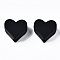 Food Grade Eco-Friendly Silicone Beads, Heart, Black, 13x14x8mm, Hole: 2mm