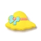 Hat with Bowknot Silicone Focal Beads, Yellow, 19x30x9mm, Hole: 3mm