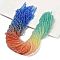 Transparent Painted Glass Beads Strands, Faceted, Rondelle, Colorful, 2.6x2.5mm, Hole: 0.5mm, about 135~140pcs/strand, 26~27cm