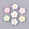Plumeria Flower Opaque Resin Cabochons, Mixed Color, 20~21x20~21x4.5~5mm