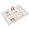 24 Grids Velvet Jewelry Pendant Display Trays, Rectangle, Antique White, 24.2x35.4x3.1cm, Inner Diameter: 54.5x53mm