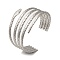 Non-Tarnish 304 Stainless Steel Open Cuff Bangles, Snake, Inner Diameter: 2-1/2x1-3/4 inch(6.2x4.6cm), Wide: 19~43mm