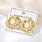 304 Stainless Steel ABS Plastic Pearl Stud Earrings, Real 18K Gold Plated, PVD Vacuum Plating, Round, 24x25mm