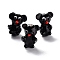 Handmade Lampwork Beads, Bumpy, Bear, Black, 17~20x13~15x12~14mm, Hole: 1.4~1.8mm, about 20pcs/strand, 13.98 inch(35.5cm)