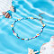 1Pc Flower Glass Seed Beads Anklets for Women, Colorful, 9-5/8 inch(245mm)