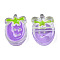 Transparent Acrylic Enamel Beads, Strawberry, Blue Violet, 25x18x8mm, Hole: 3.5mm