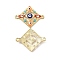 Alloy Enamel Connector Charms with Synthetic Turquoise, Rhombus Links with Colorful Evil Eye, Nickel, Golden, 29x23x3.5mm, Hole: 1.6mm