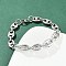 304 Stainless Steel Link Chain Bracelets for Women Men, Oval, Stainless Steel Color, 8-5/8 inch(21.9cm)