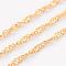 Ion Plating(IP) 304 Stainless Steel Singapore Chains, Water Wave Chains, Soldered, with Spool, Faceted, Golden, 2mm, about 32.8 Feet(10m)/roll