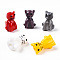 Handmade Lampwork Beads, Cat Shape, Mixed Color, 21x14.5x12.5mm, Hole: 1.8mm