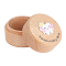 Round Printed Wood Baby Tooth Keepsake Cases with Lids, Old Lace, 5.2x4.2cm