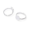 Brass Pad Ring Base Findings, Adjustable, Cadmium Free & Lead Free, Silver, 19mm