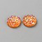 Druzy Resin Decoden Cabochons, Flat Round, Dark Orange, 10x3mm