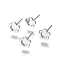 Non-Tarnish 304 Stainless Steel Ear Stud Components, Flower, Stainless Steel Color, Tray: 4mm, 7mm, Pin: 0.8mm