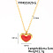 French Romantic Stainless Steel Enamel Heart Pendant Necklaces for Women, Golden, 15.75 inch(400mm)