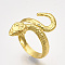 Alloy Cuff Finger Rings, Snake, Golden, Size 9, 19mm