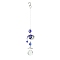 K9 Crystal Glass Big Pendant Decorations, Hanging Sun Catchers, with Metal Hook, Evil Eye, Blue, 402x47.5mm