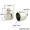 Tibetan Style Cord Ends, Cadmium Free & Lead Free, Half Round, Antique Silver, 16x14x14mm, Hole: 2mm, inner diameter : 11mm