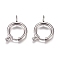 Tarnish Resistant 304 Stainless Steel Spring Ring Clasps, Flat Round, Stainless Steel Color, 23~24x17x3mm, Hole: 3mm