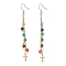 Natural Gemstone Dangle Earrings, with 304 Stainless Steel Earring Hooks and 304 Stainless Steel Charms, Golden, Cross, 81x7mm