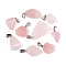 Natural Rose Quartz Pendants, with Platinum Brass Bails, Nuggets, 18~30x11~22x4~22mm, Hole: 6x2mm