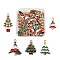 50Pcs 5 Style Alloy Enamel Pendants, Cadmium Free & Lead Free, Light Gold, Christmas Tree, Mixed Color, 20~29x12~21.5x1.5~4mm, Hole: 1.6~2mm, 10pcs/style