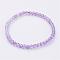 Natural Amethyst Beaded Stretch Bracelets, with Elastic Fibre Wire, 2-1/4 inch(55mm)