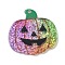 Halloween Acrylic Pendants, with Glitter Powder, Pumpkin, 23.5x24.5x2mm, Hole: 1.4mm