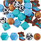 25Pcs 5 Styles Silicone Beads, Mixed Color, 14~27x14~23x9~15mm, Hole: 2~3mm, 5pcs/style