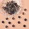 Baking Painted Glass Beads Strands, Round, for Beading Jewelry Making, with Glitter Powder, Black, 10mm, Hole: 1mm