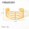 Hollow Stainless Steel Cuff Bangles for Women, Real 18K Gold Plated