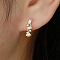 Elegant Geometric Silver Earrings with Zirconia, Simple and Fashionable