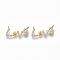 Brass Micro Pave Cubic Zirconia Peg Bails Charms, for Half Drilled Beads, with Words Love, Nickel Free, Clear, Real 18K Gold Plated, 8.5x16.5x1.5mm, Hole: 1mm, Pin: 0.7mm
