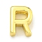 Brass Beads, for Personalized Name Necklace Making, Cadmium Free & Nickel Free & Lead Free, Real 18K Gold Plated, Letter R, 8.5x6.5x3mm, Hole: 1.8x1mm