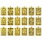 18Pcs 6 Styles Zinc Tibetan Style Alloy Pendants, Rectangle with Tarot Charm, Antique Golden, 23x14x1.5mm, Hole: 1.8mm, 3pcs/style