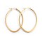 201 Stainless Steel Hoop Earrings, with 304 Stainless Steel Pin, Hypoallergenic Earrings, Oval, Golden, 55x40x2mm, Pin: 1mm