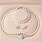 Natural Freshwater Pearl Beaded Necklace & Bracelets & Earrings Sets for Women, Platinum, 450mm
