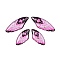 4Pcs 4 Styles Transparent Epoxy Resin Pendants, Wing, with Paillette & Gold Foil, Pink, 29~39x14~x2.5mm, Hole: 1mm