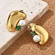 Серьги-гвоздики из нержавеющей стали 304 EJEW-R020-01G-02-3