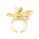 Кольца на палец из натуральной ракушки с цветком&nbsp;RJEW-H234-01G-3