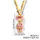 Латунные ожерелья с подвеской в виде медведя из кубических цирконий OM9816-1-2