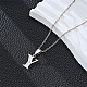 201 ожерелье с подвеской в виде инициала из нержавеющей стали с кристаллами и стразами FS-WG28760-19-1
