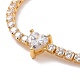 Теннисный браслет из прозрачного кубического циркония с сердцем BJEW-E015-03G-2