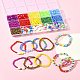 Наборы для изготовления браслетов из разноцветных стеклянных и акриловых бусин ручной работы из полимерной глины DIY-FS0007-74-10
