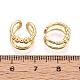 Двухслойные серьги-каффы в форме буквы С из латуни EJEW-T049-02G-4