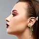 2 пара двухцветных сережек-каффов в форме бабочек со стразами EJEW-HY0001-01-7