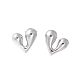 Серьги-гвоздики с латунным сердечком для женщин EJEW-Q780-11P-1