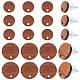 20 пара плоских круглых сережек-гвоздиков из орехового дерева 2 размера FIND-SC0003-93-1